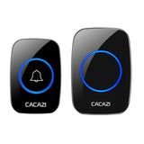 Maxbell Wireless LED Doorbell Waterproof Electric 300m Door Chime Kit EU Black