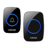 Maxbell Wireless LED Doorbell Waterproof Electric 300m Door Chime Kit EU Black