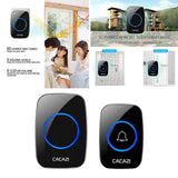 Maxbell Wireless LED Doorbell Waterproof Electric 300m Door Chime Kit EU Black