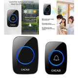 Maxbell Wireless LED Doorbell Waterproof Electric 300m Door Chime Kit UK Black