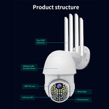 Maxbell 1080P HD Waterproof Outdoor PTZ Wifi Security Camera Night Vision USPlug 16G