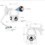 Maxbell 1080P WIFI Two-Way PTZ Control Outdoor IP Dome Camera 2MP Waterproof AP Mode