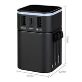 Maxbell Travel Adapter International Power Charger Plug Converter 2-USB Type-C Black