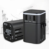Maxbell Travel Adapter International Power Charger Plug Converter 2-USB Type-C Black
