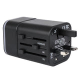 Maxbell Travel Adapter International Power Charger Plug Converter 2-USB Type-C Black