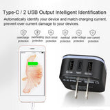 Maxbell Travel Adapter International Power Charger Plug Converter 2-USB Type-C Black