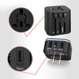 Maxbell Travel Adapter International Power Charger Plug Converter 2-USB Type-C Black