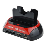 Maxbell HDD Docking Base SATA IDE Dual USB 2.0 Clone Hard Drive Card Reader AU plug