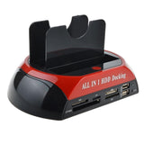Maxbell HDD Docking Base SATA IDE Dual USB 2.0 Clone Hard Drive Card Reader AU plug