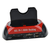 Maxbell HDD Docking Base SATA IDE Dual USB 2.0 Clone Hard Drive Card Reader AU plug