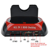 Maxbell HDD Docking Base SATA IDE Dual USB 2.0 Clone Hard Drive Card Reader AU plug