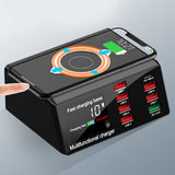 Maxbell QC 3.0 Charging 8-USB Ports Dock Station Qi Wireless Fast Charger AU Plug