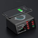 Maxbell QC 3.0 Charging 8-USB Ports Dock Station Qi Wireless Fast Charger AU Plug