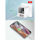 Maxbell QC 3.0 Multi-Port USB Charger 30W Fast Charging LED Display UK Plug