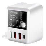 Maxbell QC 3.0 Multi-Port USB Charger 30W Fast Charging LED Display UK Plug