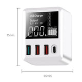 Maxbell QC 3.0 Multi-Port USB Charger 30W Fast Charging LED Display UK Plug