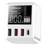 Maxbell QC 3.0 Multi-Port USB Charger 30W Fast Charging LED Display UK Plug