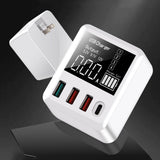 Maxbell QC 3.0 Multi-Port USB Charger 30W Fast Charging LED Display UK Plug