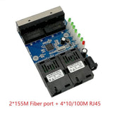 Maxbell Ethernet Converter Switch 4*RJ45 2* Fiber SC Single Mode US Plug Mainboard
