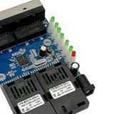 Maxbell Ethernet Converter Switch 4*RJ45 2* Fiber SC Single Mode US Plug Mainboard