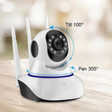 Maxbell Three-antenna Wireless HD 720P WiFi Indoor IP Camera Home Security IR Webcam