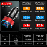 Maxbell 3A Mini Dual USB Phone Car Charger Adapter Quick Charge Black