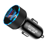 Maxbell 3A Mini Dual USB Phone Car Charger Adapter Quick Charge Black