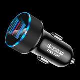 Maxbell 3A Mini Dual USB Phone Car Charger Adapter Quick Charge Black