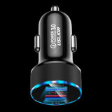 Maxbell 3A Mini Dual USB Phone Car Charger Adapter Quick Charge Black