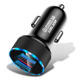 Maxbell 3A Mini Dual USB Phone Car Charger Adapter Quick Charge Black