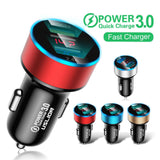 Maxbell 3A Mini Dual USB Phone Car Charger Adapter Quick Charge Black