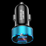 Maxbell 3A Mini Dual USB Phone Car Charger Adapter Quick Charge Blue