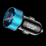 Maxbell 3A Mini Dual USB Phone Car Charger Adapter Quick Charge Blue