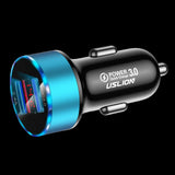 Maxbell 3A Mini Dual USB Phone Car Charger Adapter Quick Charge Blue