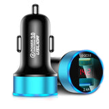 Maxbell 3A Mini Dual USB Phone Car Charger Adapter Quick Charge Blue