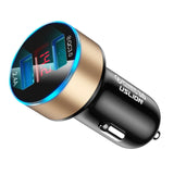 Maxbell 3A Mini Dual USB Phone Car Charger Adapter Quick Charge Golden