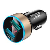 Maxbell 3A Mini Dual USB Phone Car Charger Adapter Quick Charge Golden