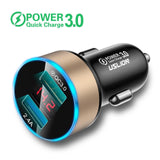 Maxbell 3A Mini Dual USB Phone Car Charger Adapter Quick Charge Golden
