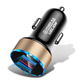 Maxbell 3A Mini Dual USB Phone Car Charger Adapter Quick Charge Golden