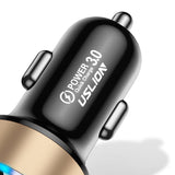 Maxbell 3A Mini Dual USB Phone Car Charger Adapter Quick Charge Golden