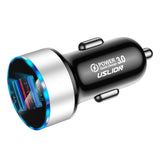Maxbell 3A Mini Dual USB Phone Car Charger Adapter Quick Charge Silver
