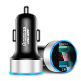 Maxbell 3A Mini Dual USB Phone Car Charger Adapter Quick Charge Silver