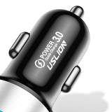 Maxbell 3A Mini Dual USB Phone Car Charger Adapter Quick Charge Silver