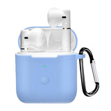 Maxbell Travel Carrying Silicone Protective Case for QCY T8 Light Blue
