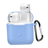 Maxbell Travel Carrying Silicone Protective Case for QCY T8 Light Blue