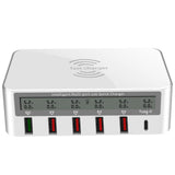 Maxbell USB-C Qi Wireless 5 USB QC 3.0 Fast Charger Charging Station for iPhone US