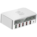 Maxbell Universal Type-C Qi 5 USB Ports QC 3.0 Charging Station for iPhone iPad UK