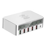 Maxbell Type C Qi Wireless 5 USB QC 3.0 Charger Charging Station for iPhone iPad