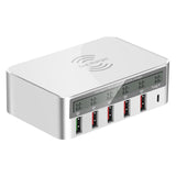 Maxbell Type C Qi Wireless 5 USB QC 3.0 Charger Charging Station for iPhone iPad