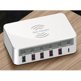 Maxbell Type C Qi Wireless 5 USB QC 3.0 Charger Charging Station for iPhone iPad